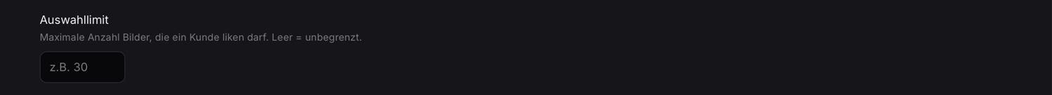 Set a selection limit per gallery