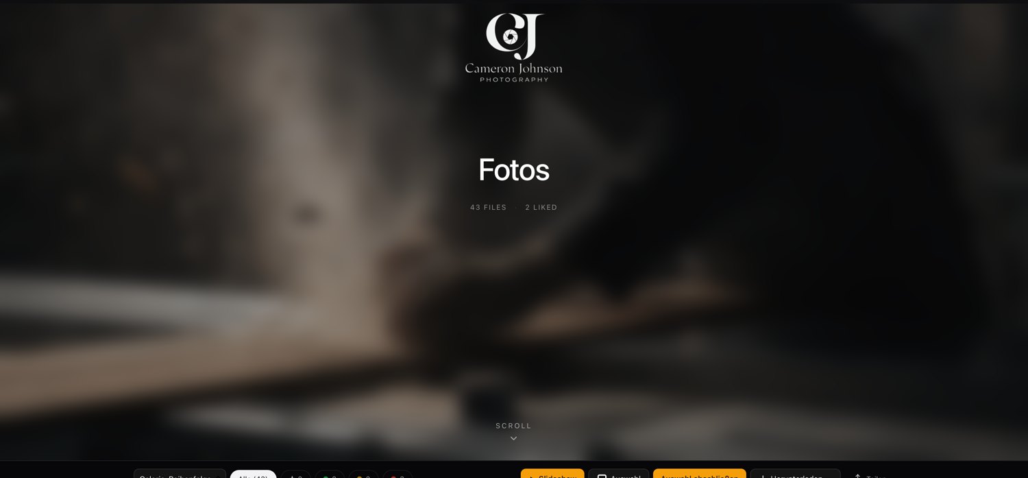 Branded client view with hero image and studio logo