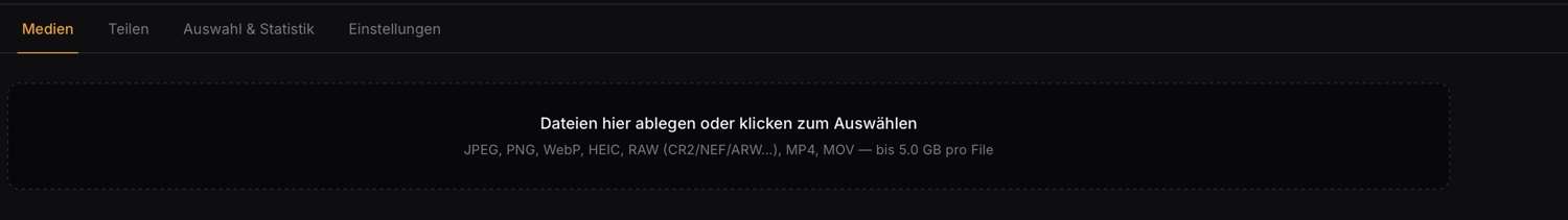 Supported formats and file size on upload (up to 5 GB per file)