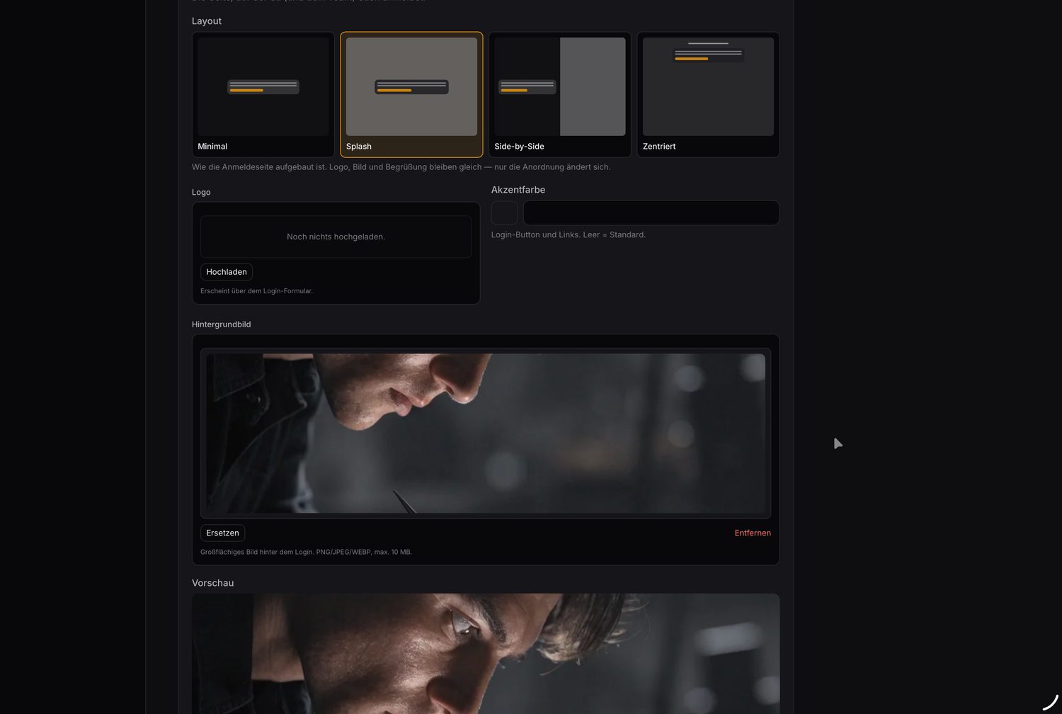 Login page design with background image and glass effect